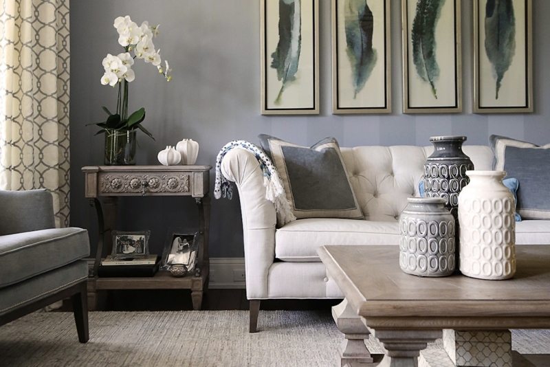 Cream Tufted Back Sofa with Rolled Arms and Linen-Like Fabric Texture