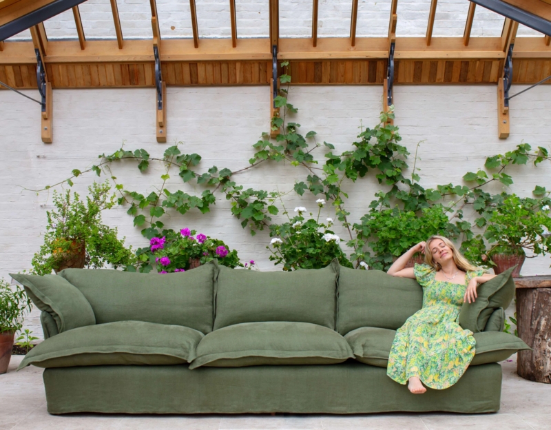 Deep-Seated Bohemian Sofa with Loose Cushions