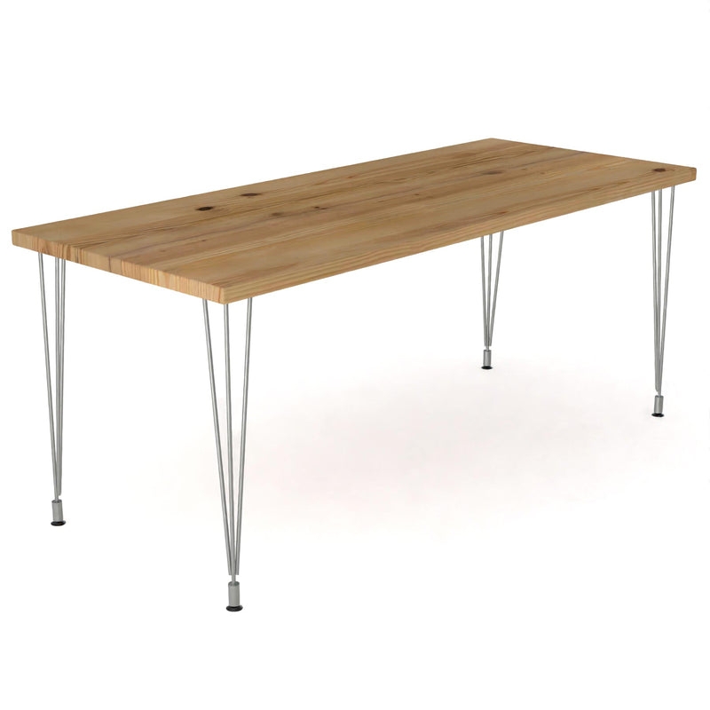 Desk Three-Rod Hairpin Legs Reclaimed Wood Look Industrial Loft
