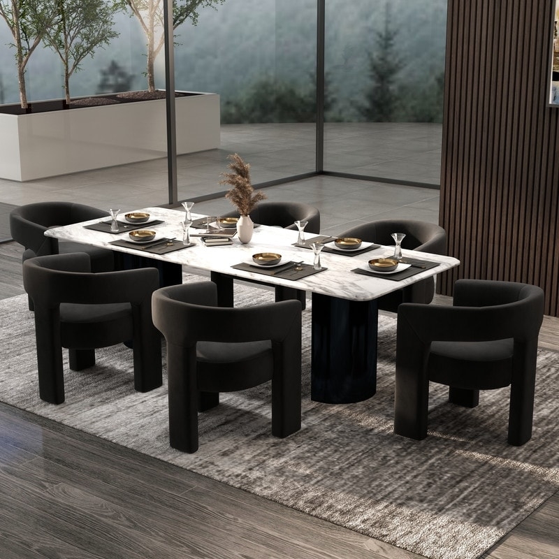 Dining Chairs Set U Shaped Silhouette Open Back Design