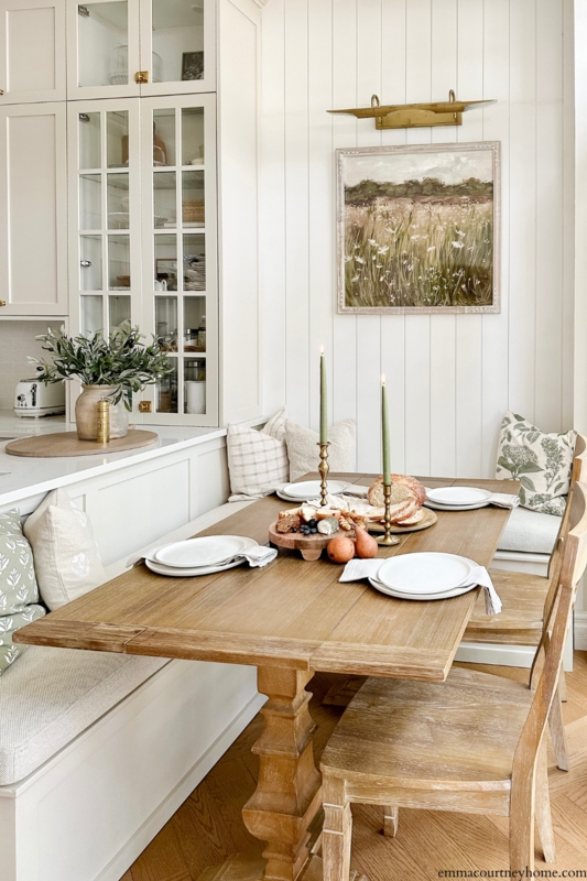Dining Nook Set Shiplap Paneling Built-In Bench