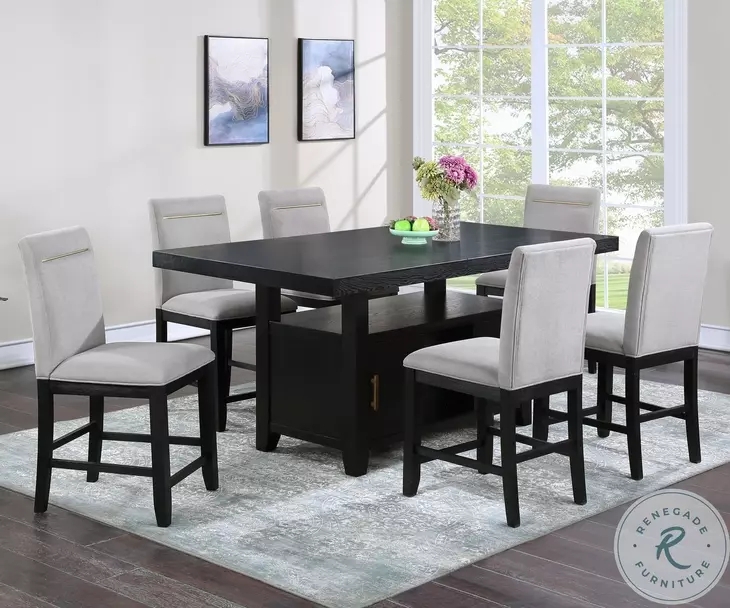 Dining Room Set Counter Height Storage Base Ladder Back
