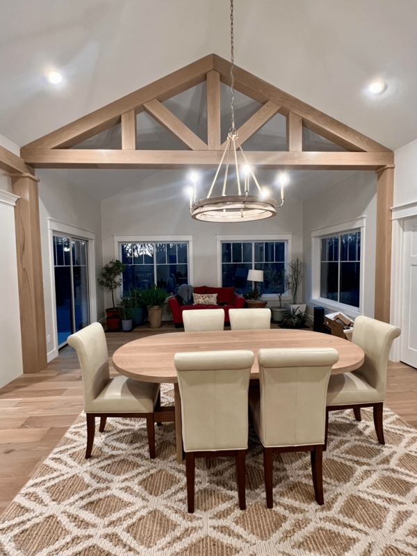 Dining Room Set, Oval Oak Table with Trestle Base