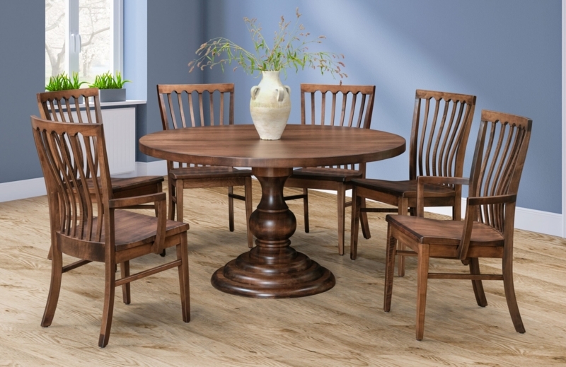 Dining Set Parson Style Upholstered Chairs Solid Wood Industrial Table