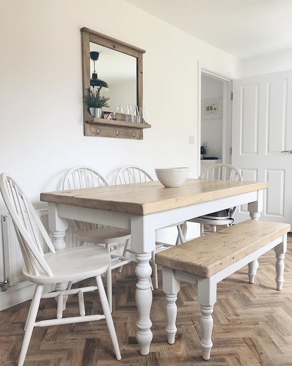 Dining Set Turned Legs, Two-Tone Finish, Spindle Back Chairs
