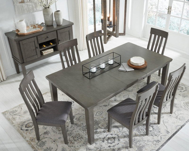 Dining Set with Trestle Base and Upholstered Nailhead Trim Chairs