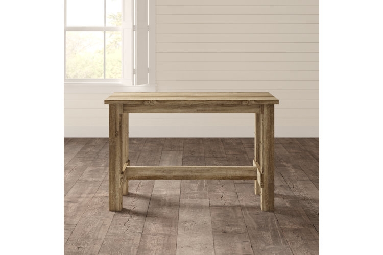 Dining Table Counter Height Light Wood with Tuck Away Stools