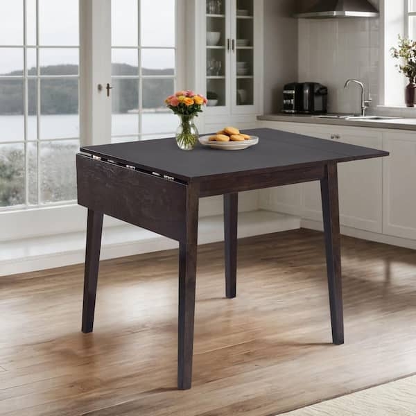 Dining Table Espresso Drop Leaf Extendable for Small Space Dining