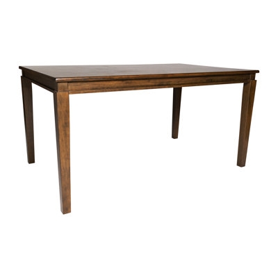 Dining Table Espresso Wood Thick Block Legs Minimalist 60 Inch