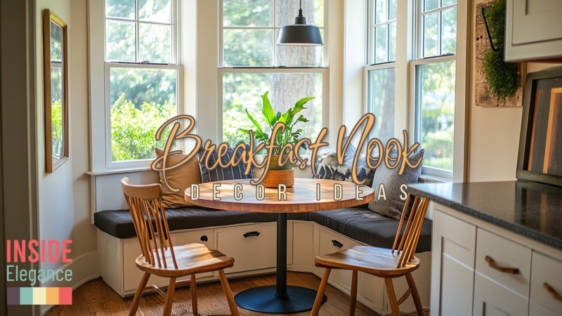 Dining Table in Kitchen Corner Banquette with Spindle Back Chairs