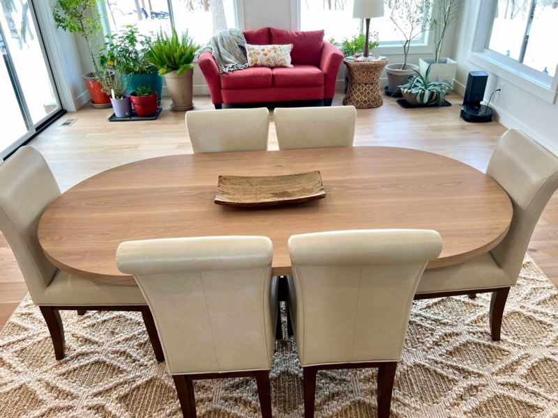 Dining Table Organic Wood Toned Natural Finish Airy Concept