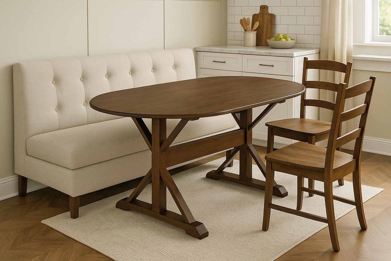 Dining Table, Racetrack Oval Top in Espresso Craftsman Wood
