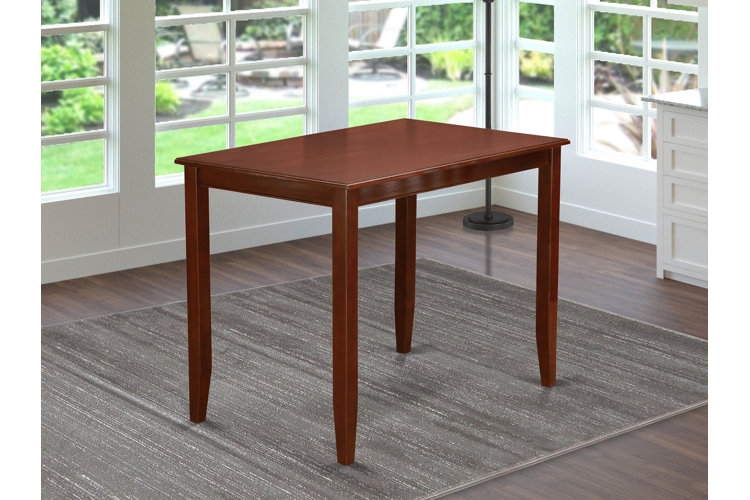 Dining Table Set Two Toned Counter Height Backless Stools