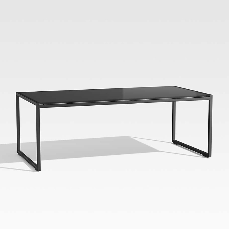 Dune Black Outdoor Coffee Table with Black Painted Glass | Crate & Barrel