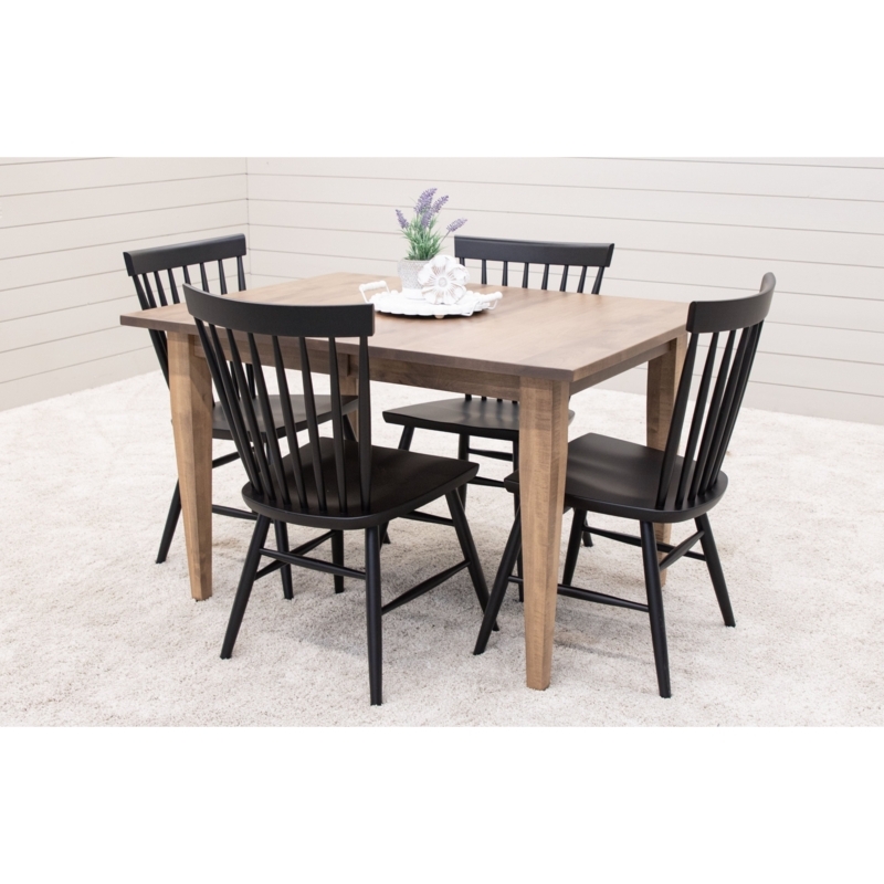 Ebony Spindle Back Windsor Side Chair with Shaker Legs