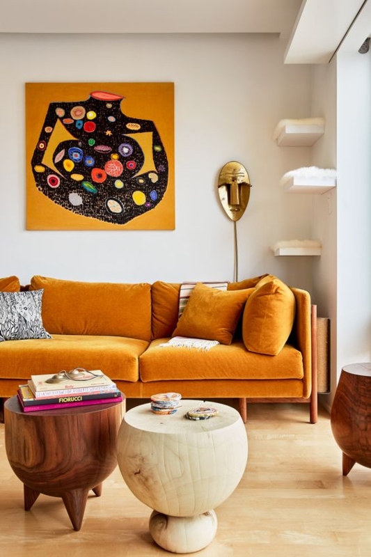 Eclectic Modern Sofa with Tapered Legs and Upholstered Fabric Finish