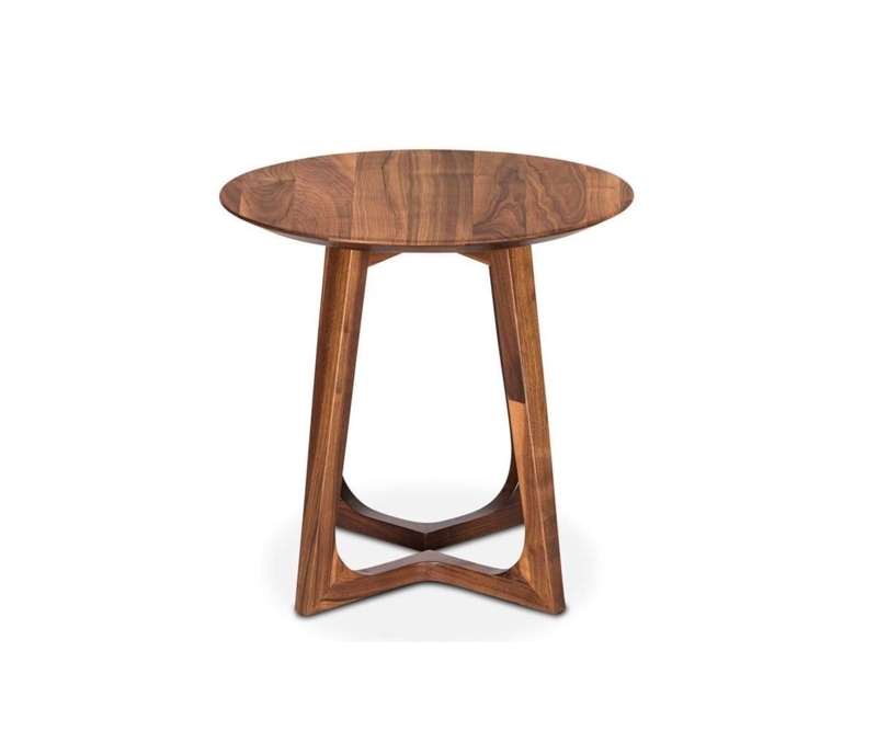 End Table Cross Base with Tapered Legs Dark Wood Tone Finish