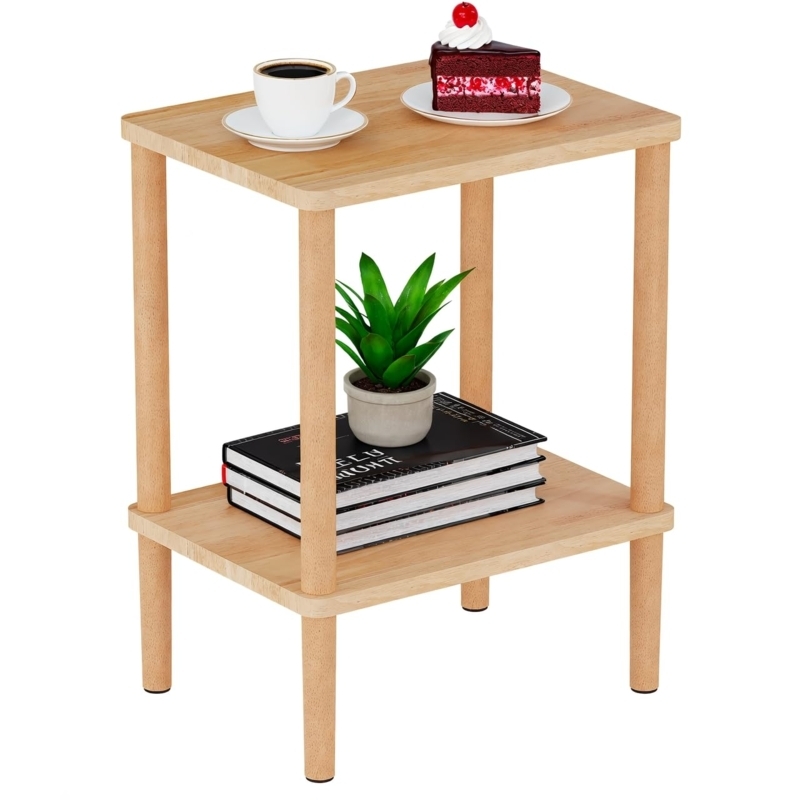 End Table Modern Farmhouse Square Wood Toned Small Space Styling