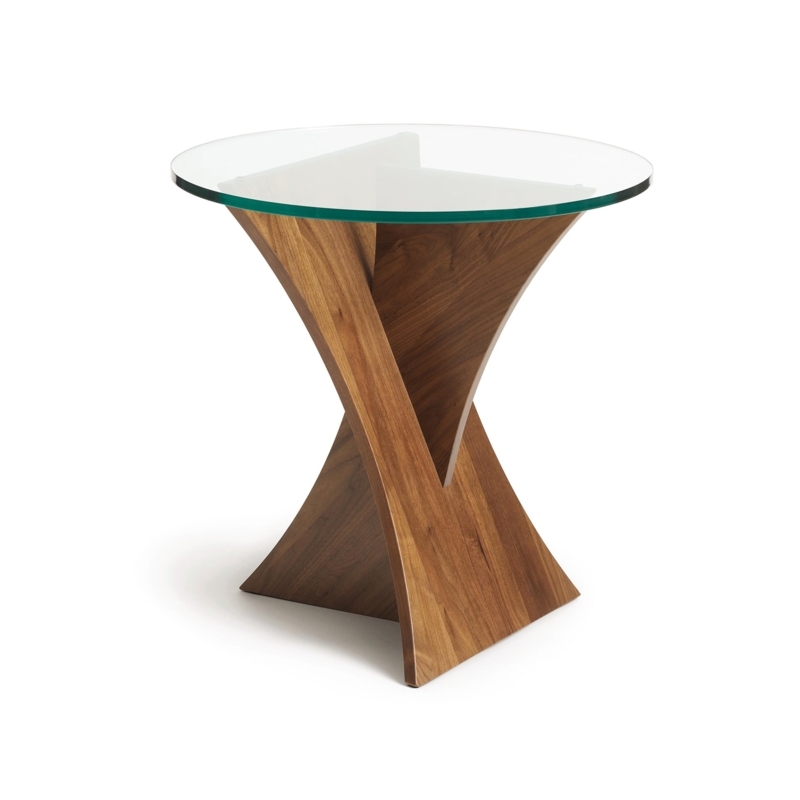 End Table Sculptural Interlocking Base Round Mid-Century Side Table