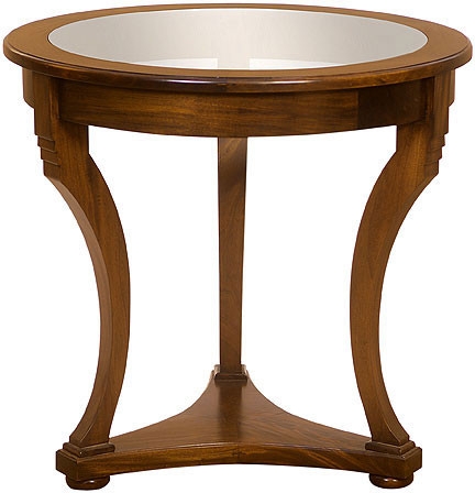 End Table: Traditional Wood Tripod Accent Table with Curved Legs