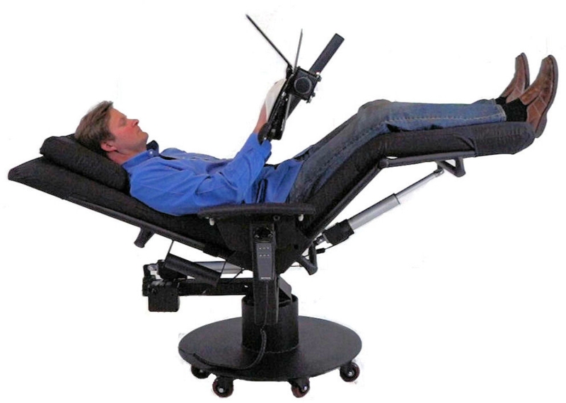 Ergonomic Chair with Integrated Laptop Mount & Mechanical Actuators