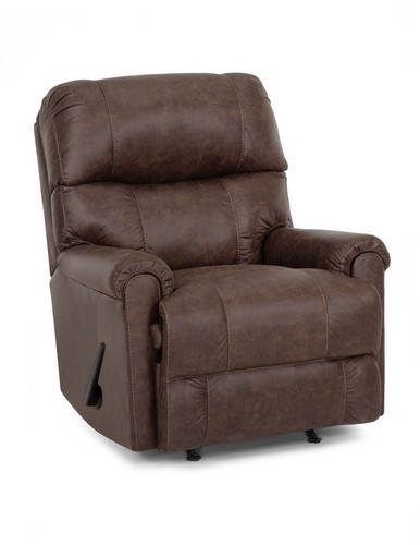 Espresso Brown Faux Leather Rocker Recliner with Split Back