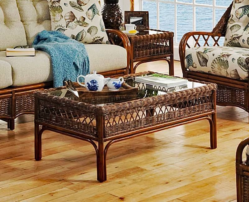 Everglade Rattan Coffee Table Model 907-072 Made in the USA by Braxton  Culler