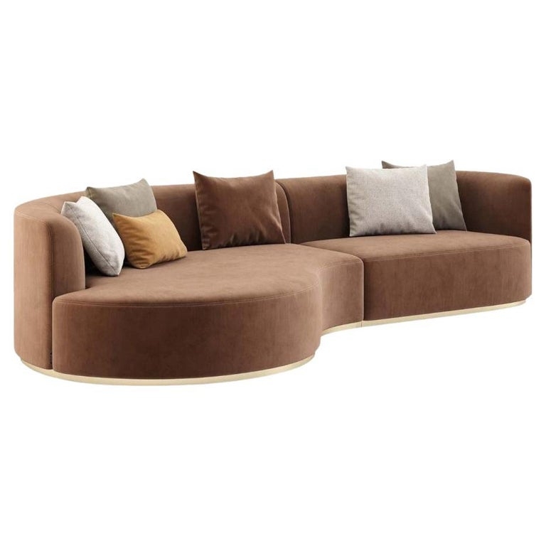 Extra Deep Curved Sofa Offered In Performance Velvet and Metal Base For  Sale at 1stDibs | extra deep sofa, curved deep sofa, extra deep sofa for  sale