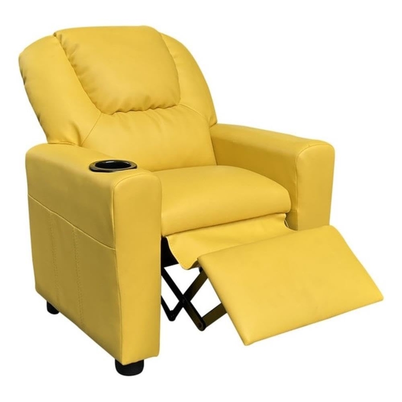 Faux Leather Toddler Armchair, Cup Holder & Side Pocket