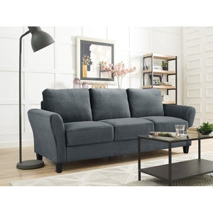 Flared Arm Sofa with Tapered Legs for Transitional Style