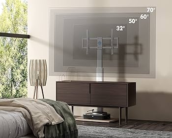 Floor Tv Stand Minimalist White Frame Adjustable Height Mount