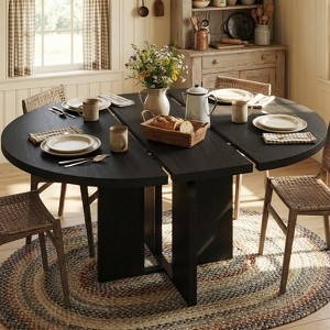 Fluted Pedestal Dining Table Modern Farmhouse Extendable Oval