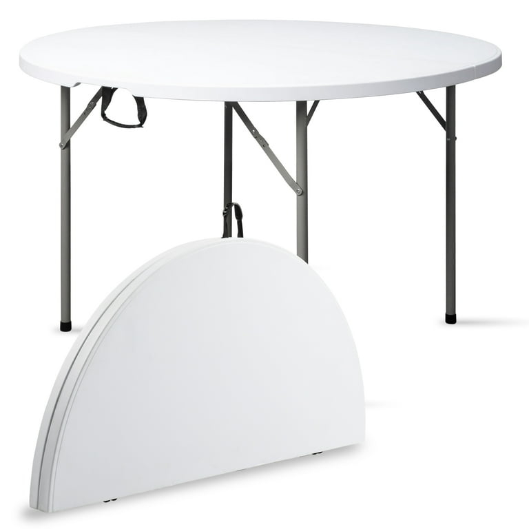 Folding Table Minimalist White Utility Cross Brace Support