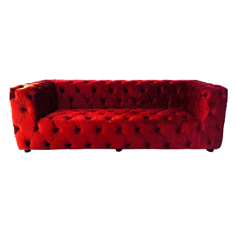 Glam Tuxedo Sofa with All-Over Diamond Button Tufting