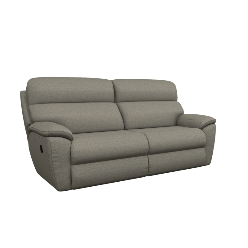 Grey Woven Fabric Reclining Sofa with Split Back and Padded Arms