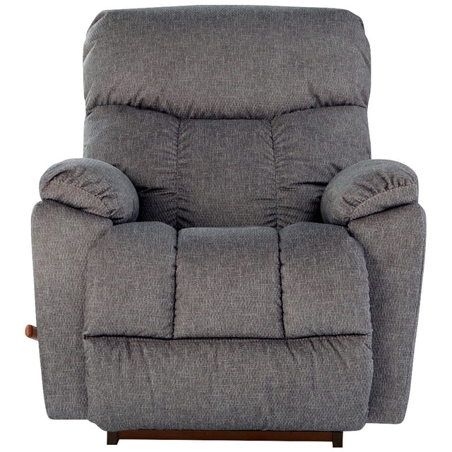 Grey Woven Fabric Rocker Recliner with Three Tier Back Cushion