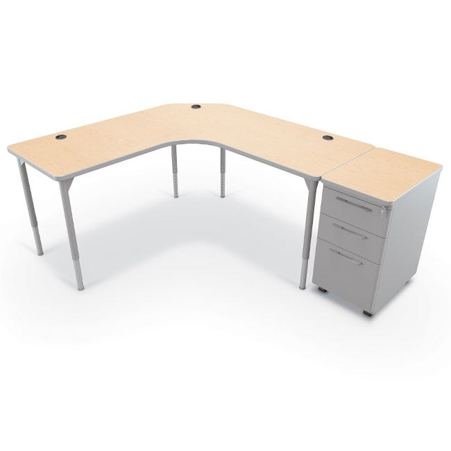 Height Adjustable L-Shaped Desk with Mobile Base