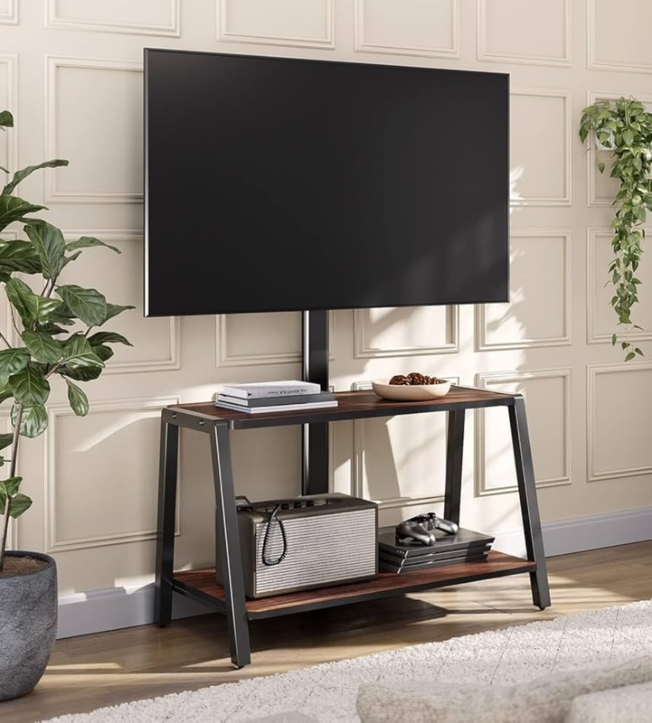 Industrial TV Stand with Integrated Mount and A-Frame Base