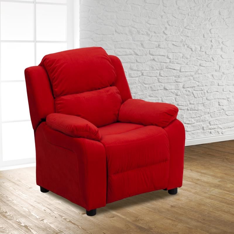 Kids Recliner Chair, Microfiber Upholstery with Padded Arms