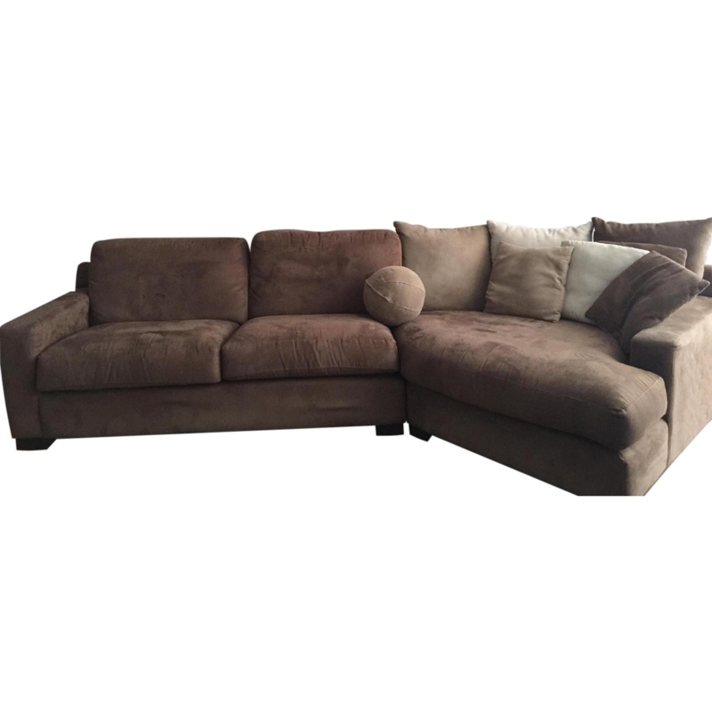 L-Shaped Sectional Sofa with Track Arms, Loose Back Cushions, Casual Style