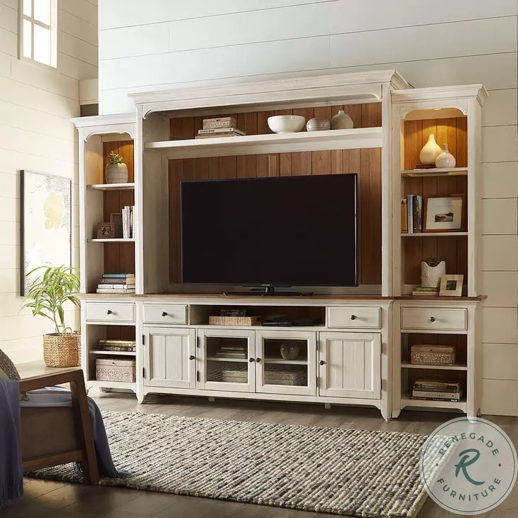 Large Entertainment Center Wall Unit Pier Cabinets Bridge Shelf