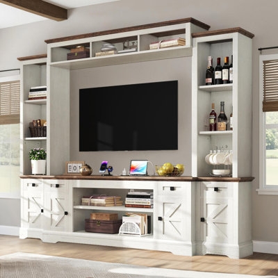 Large Farmhouse Entertainment Center with Bridge Unit