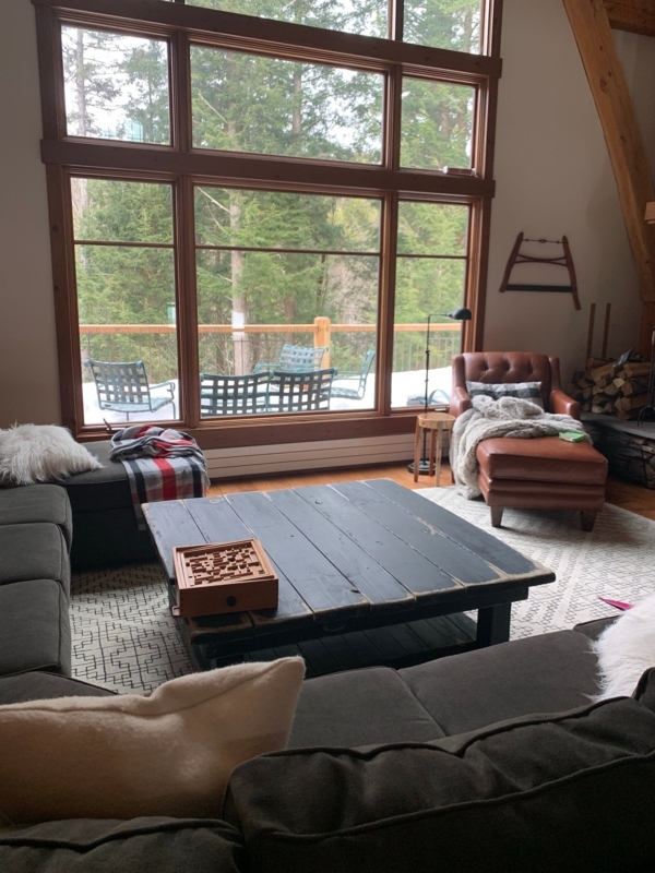 Large Square Coffee Table Distressed Plank Construction Reclaimed Look