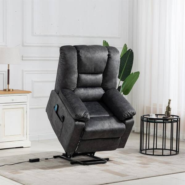 Lift Recliner: Dark Gray Power Lift Chair Segmented Backrest