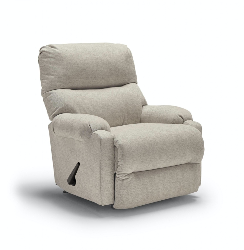 Light Gray Heathered Upholstered Manual Rocker Recliner Chair