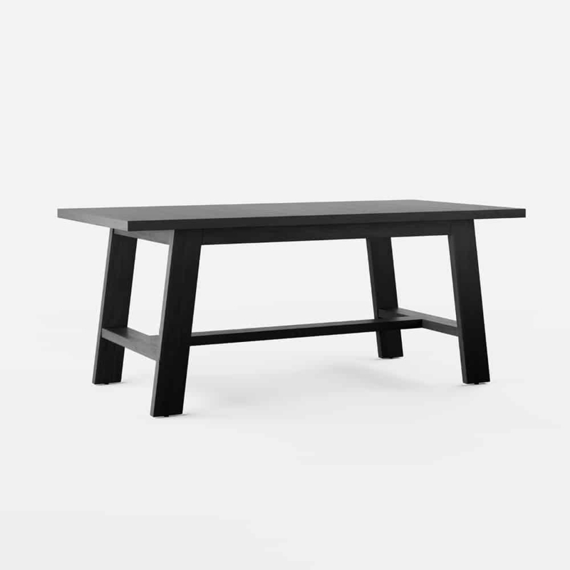 Linden 72in Black Rectangle Wood Dining Table | Whalen Furniture