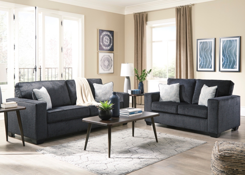 Living Room Set Sofa Loveseat Tapered Legs Modern Transitional (68)