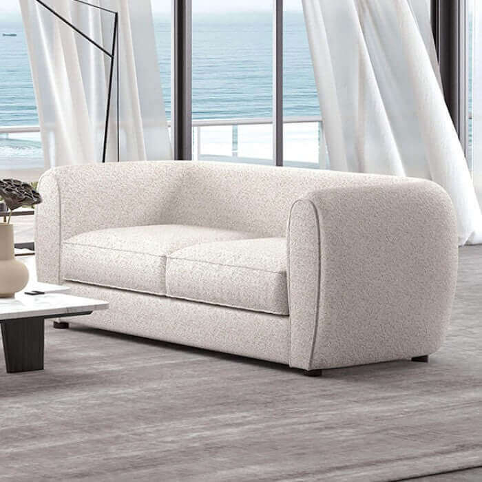 Loveseat Boucle Curved Back Coastal Living Room Seating
