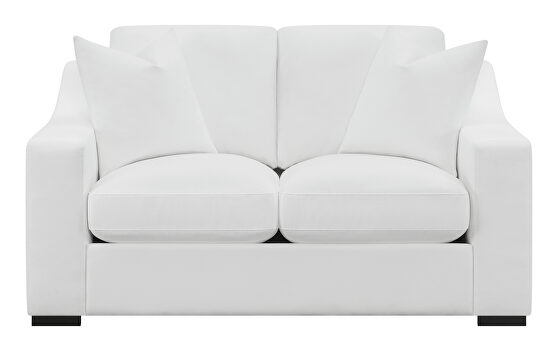 Loveseat Flared Arm Silhouette Chrome Block Legs Two Seater Sofa