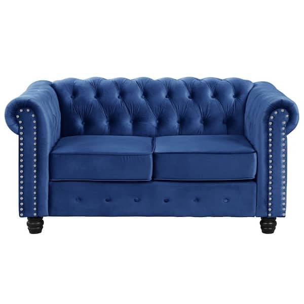 Loveseat in Deep Velvet with Tufted Chesterfield Style